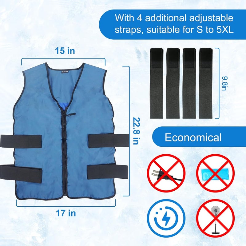 Blobuste Cooling Vest with Ice Packs, Adjustable Reusable Ice Cell Jacket for Men Women, for Outdoor Sports, Work, Hiking - Image 5